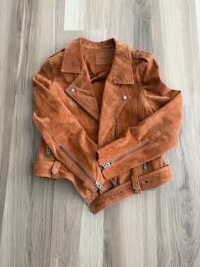 Blank NYC Rust Suede Moto Jacket